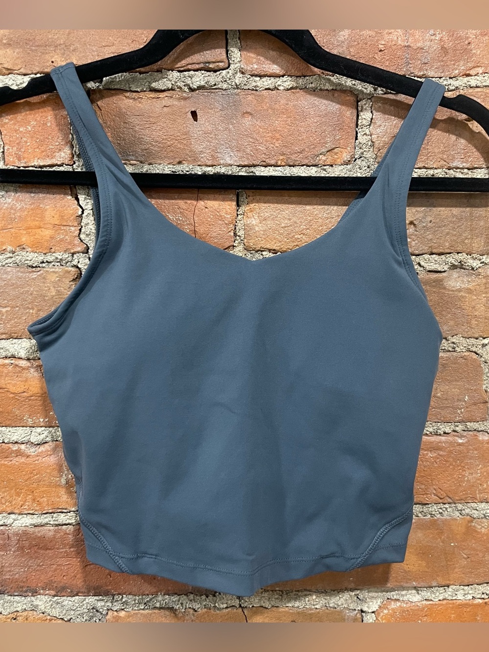 ACTA Scoop Neck Cropped Tank Top - Slate Blue or Grey | Size S